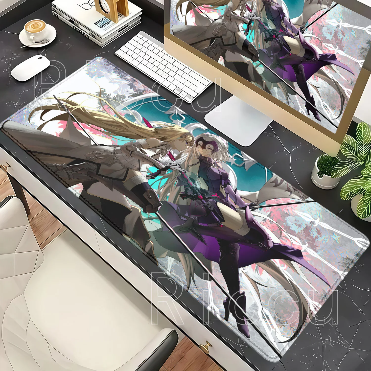FGO Joan Alter Joan of Arc Fate Grand Order Mousepad PC Gaming Keyboard Mouse Pad Office HD Printing Anime Girl Non-slip DeskMat