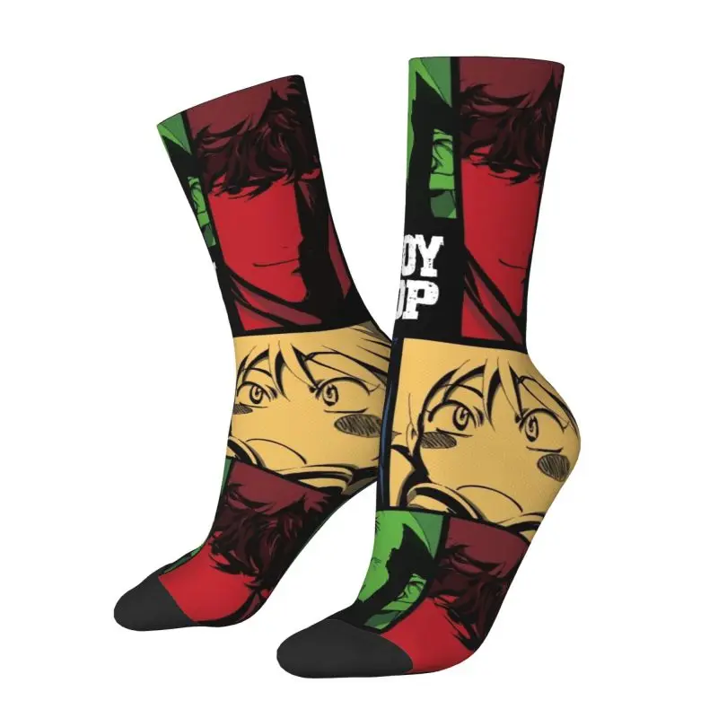 

Custom Cowboy Bebop Anime Dress Socks Men's Women's Warm Fashion Novelty Cartoon Manga Crew Socks