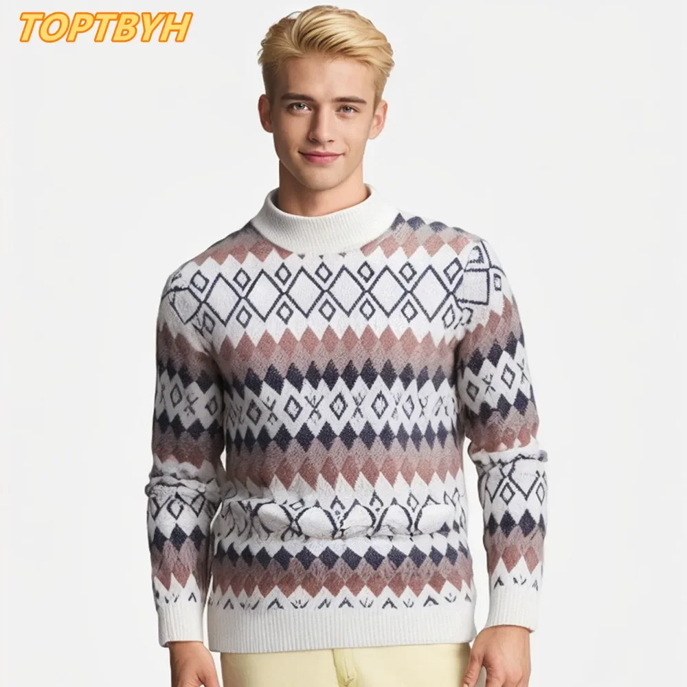 

Men's New Autumn and Winter Casual Warm Sweater Knit Multicolor Trends Tops Man Clothes