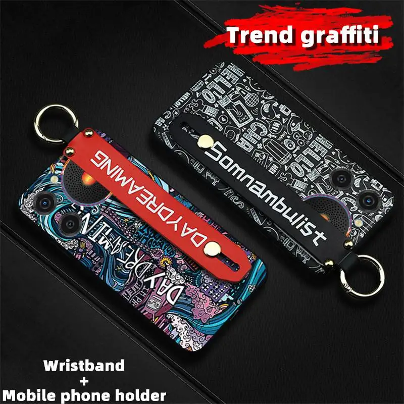 Durable Soft case Phone Case For ZTE Nubia Music Fashion Design Lanyard Kickstand Silicone personality ring Wristband