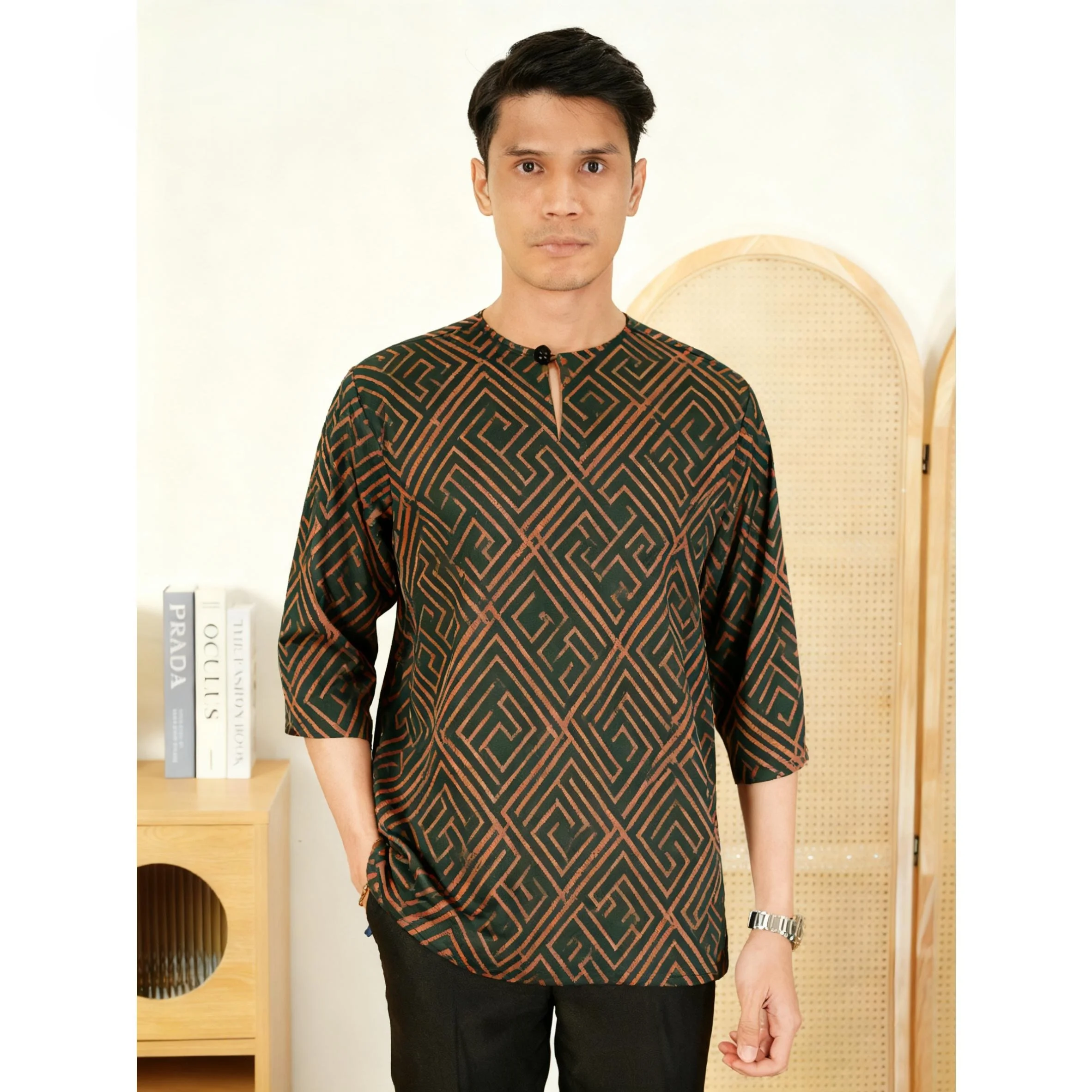 2026 الرجال المسلمات قصيرة الأكمام الإسلامية العربية المرقعة مخطط التطريز عيد مسلم تي شيرت جوبا عبايات فضفاضة غير رسمية Ropa #3