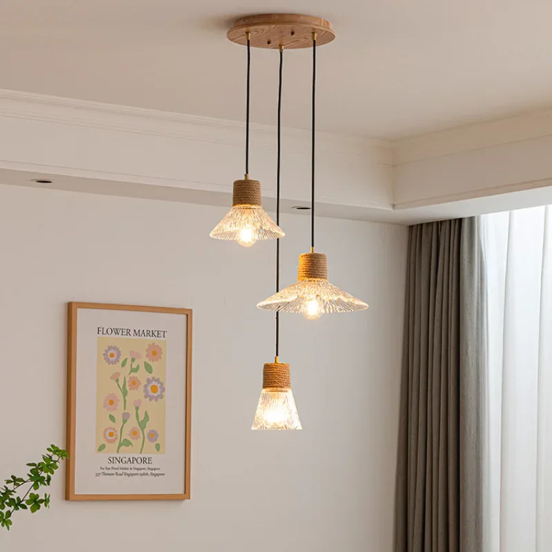 

Retro Pendant Lamp E27 Hanging Light Glass Lampshade Classical Chandeliers Lamp For Home Ceiling Chandelier Lighting Fixtures