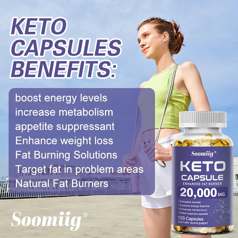 Soomiig Keto Capsules, Burn Fat, Suppress Appetite, Reduce Belly and Leg Fat, Beauty and Health Care Product