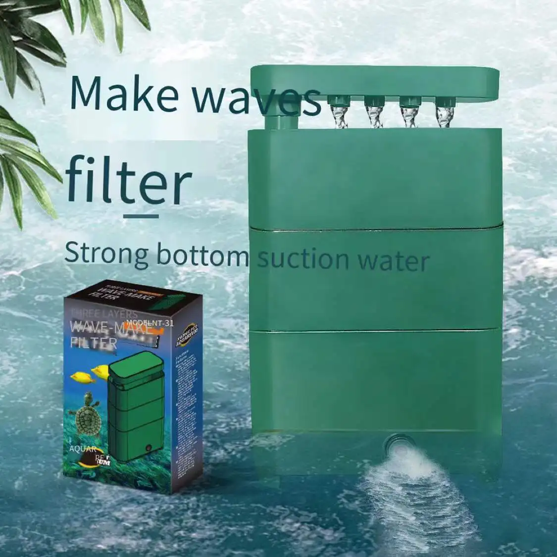 110V-220V 12W fish tank filter three-in-one circulating filter pump low water level turtle tank filter pump aquarium accessories