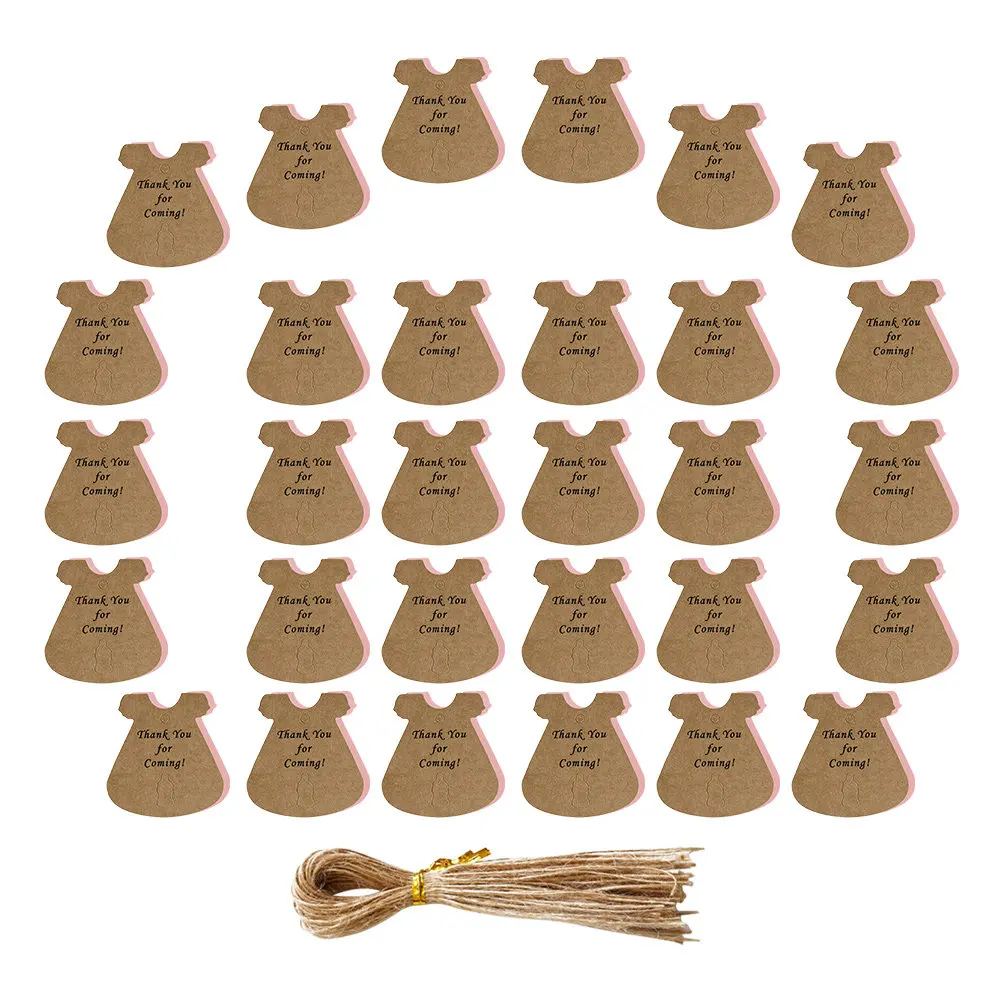 50Sets Kraft Paper Tags Pre-Punched Holes for Gifts Hanging Labels Baby Shower Party Favor Tags Organizational Writing Cards