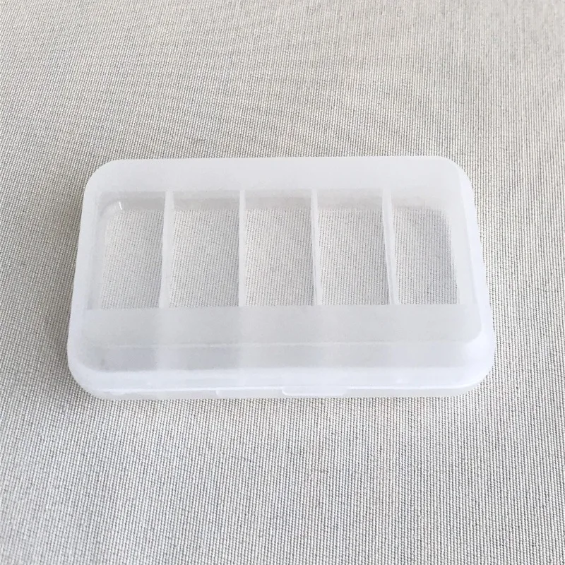 200pcs 5 Grids Compartments Organizer Container Visible Plastic Fishing Lure Box Fishing Tackle Box Bead Screw Holder Case