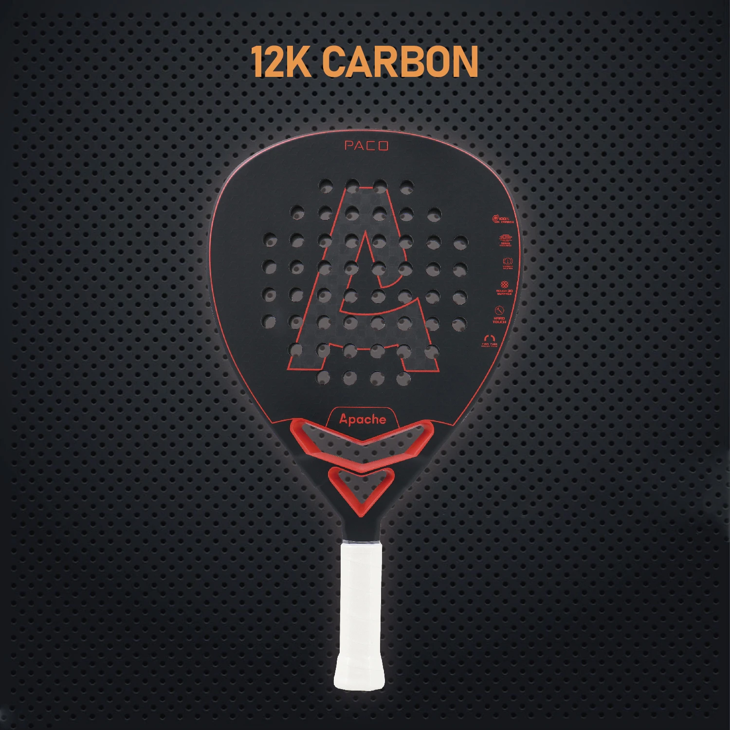 Professional Padel Racket 12K Carbon Fiber Surface with EVA Memory Flex Foam Core Padel Racquet High Blance for Advanced Players