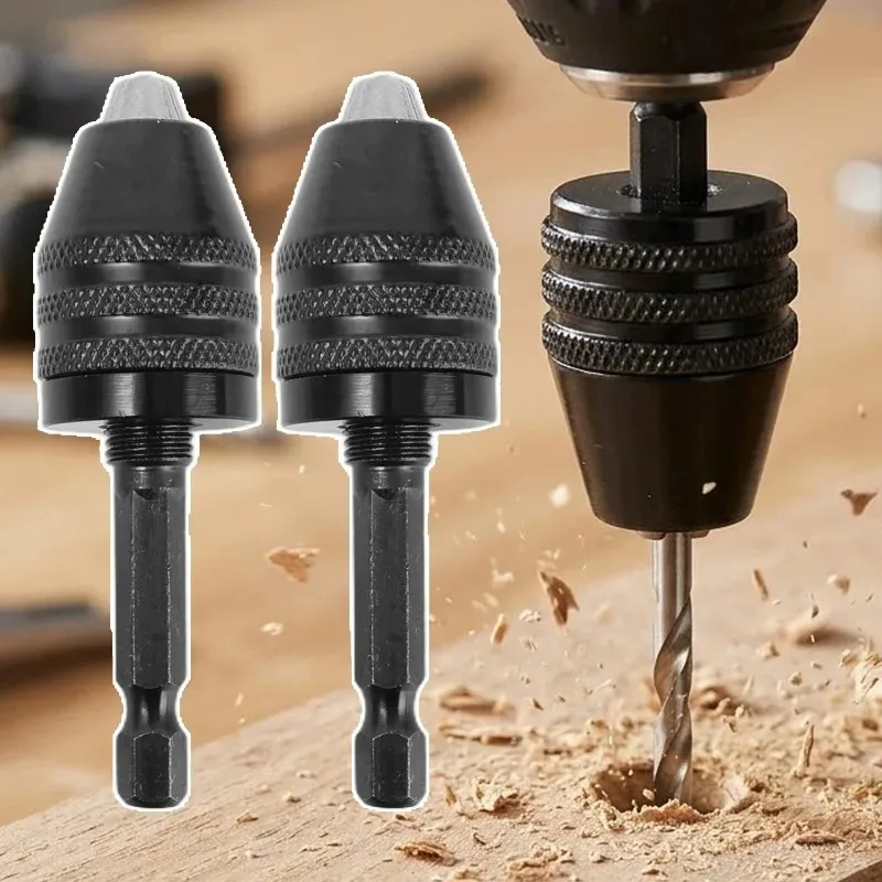 Drill Chuck Keyless Screwdriver Impact Driver Adaptor Electric Micro Motor Clamp Mini Chuck Fixture Hex Shank Drill Bits Adapter