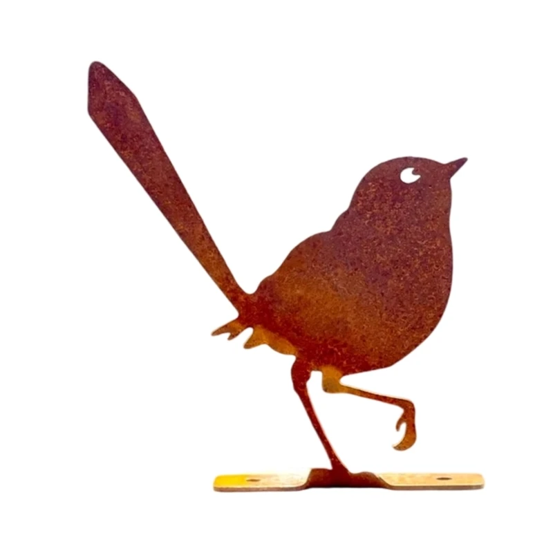 Statue d'oiseau en métal vintage Décoration jardin extérieur Ornements d'art sculpture fer