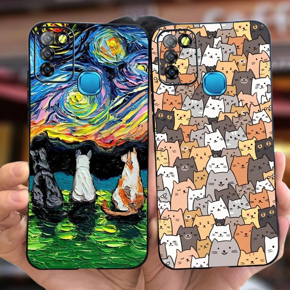 For Infinix Smart 5 Case Hot 10 Lite X657 X657B X657C Cute Astronauts Phone Cover Case For Infinx Hot 10 Lite Smart5 Soft Fundas