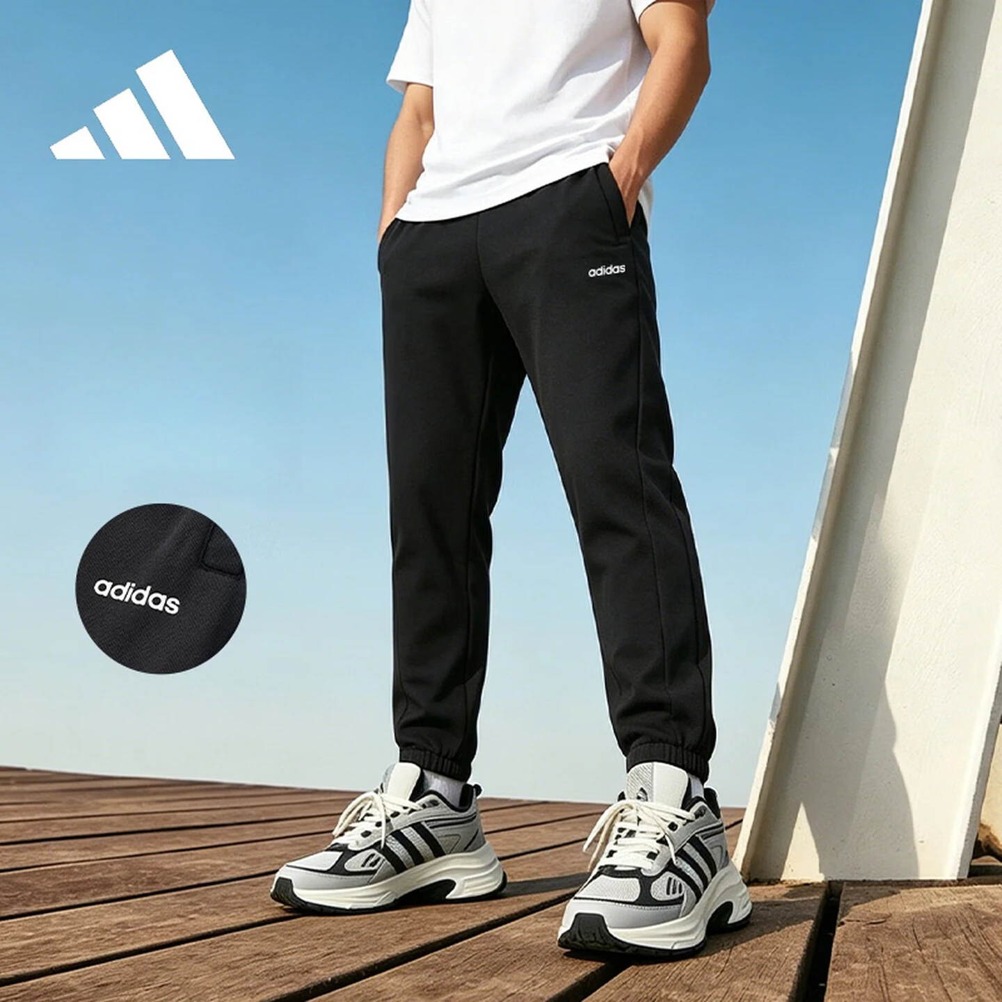 adidas Unisex Casual Knitted Trousers Comfort Trendy Running Pants For Outdoor Camping Daily Activities JF3332