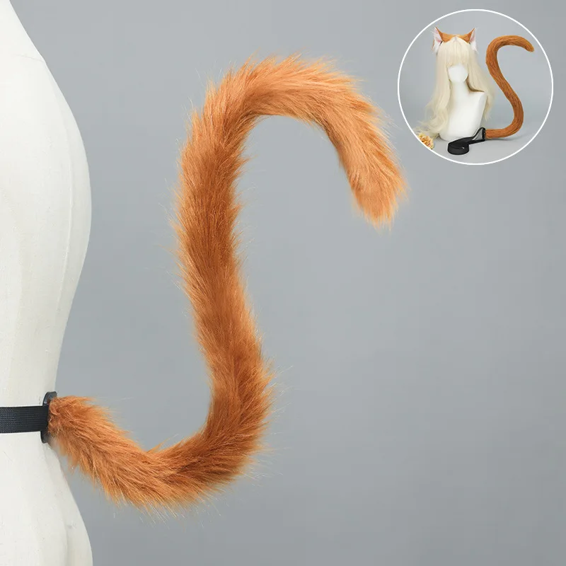 Simulation Tier Ohr Katze Stirnband Handgemachte Plüsch Cos Requisiten Comic-Con Kopfschmuck Katze Schwanz Set