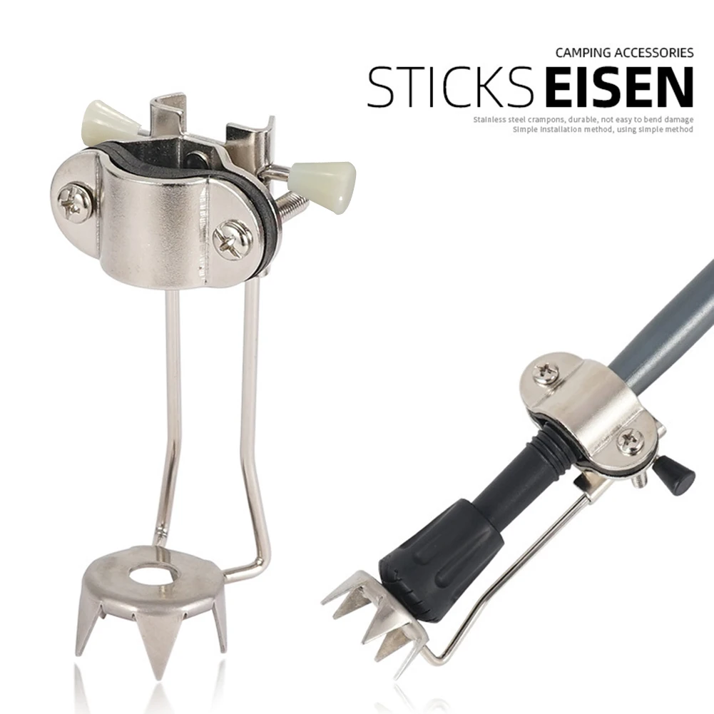 

Костыли для походов, костыли из нержавеющей стали, ледяные коготь, треккинговая палка, противоскользящая, нескользящая для зимы, уличного снега, альпинизма