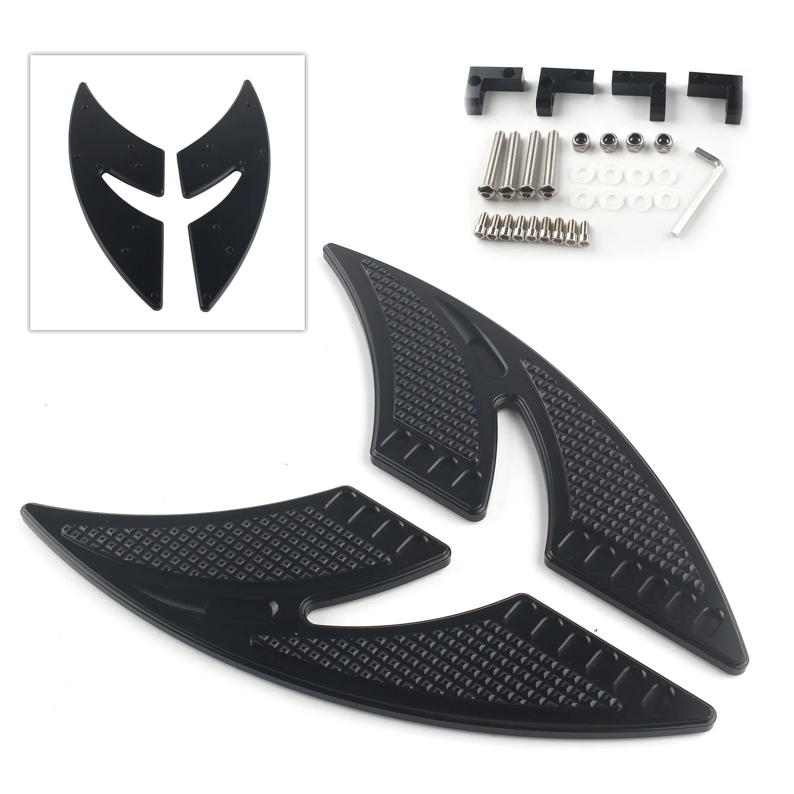 For Harley Touring models 1993-later Rear Floorboards Foot Peg Passenger Floorboards 3