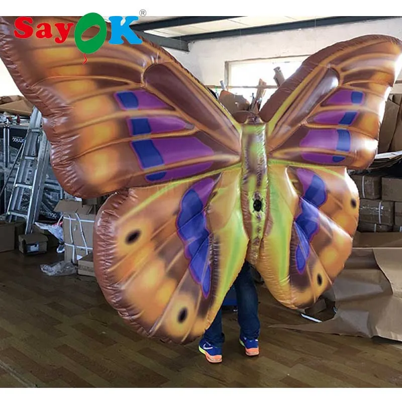 

Sayok 6.56ft Diameter Inflatable Butterfly Wing Costume Inflatable Butterfly Costume for Stage Event Advertising Decoration