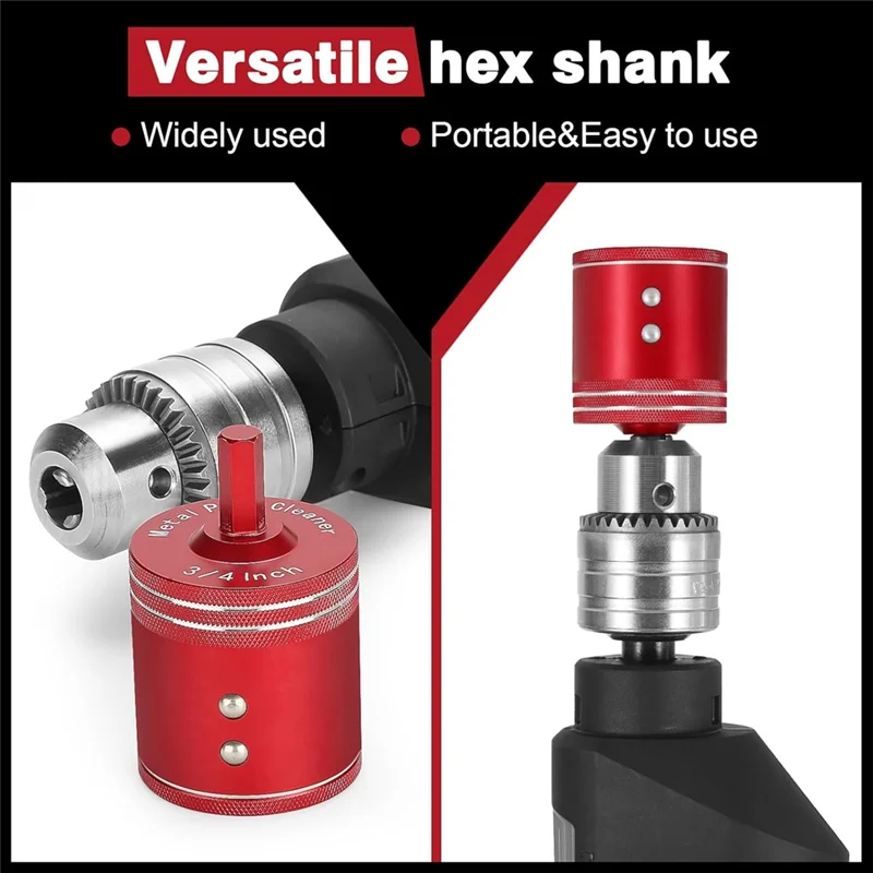 A76X-Kit completo di pulizia per tubi in rame metallico da 3 pezzi per trapano: 1/2", 3/4", 1" – Include 3 spazzole per dimensioni