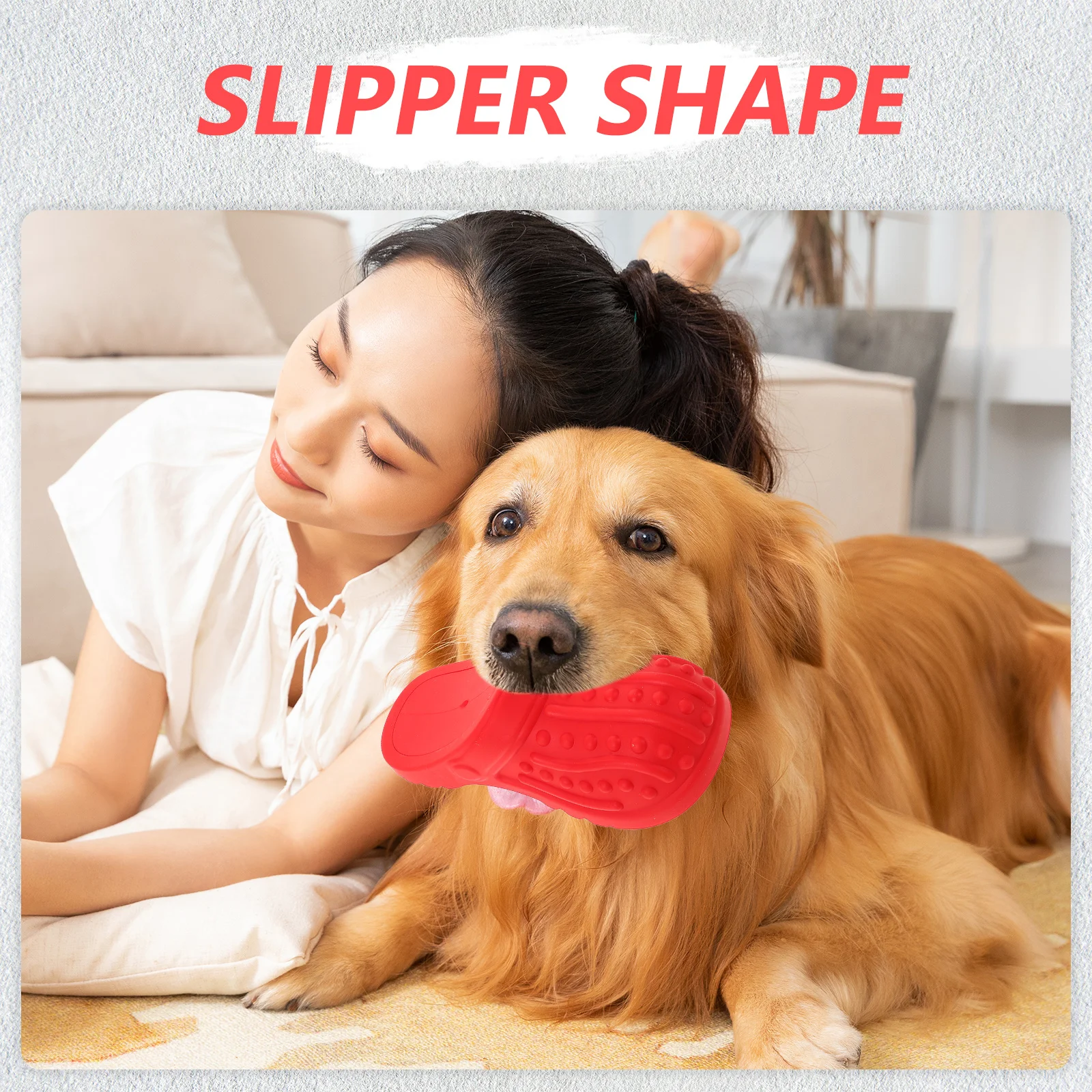 

Dog Shoe: Silicone Puppy Chewing Squeak Pet - Slipper Squeaky Chewing Plaything For Dogs - Home Loud Squeaker Plaything