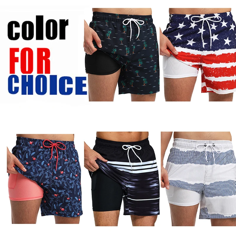 DATIFER Summer New Arrival 2024 Mens Shorts Polyester Long Lining 2 in 1 Shorts Para Hombre Side Zipper Pocket Gym Swimwear