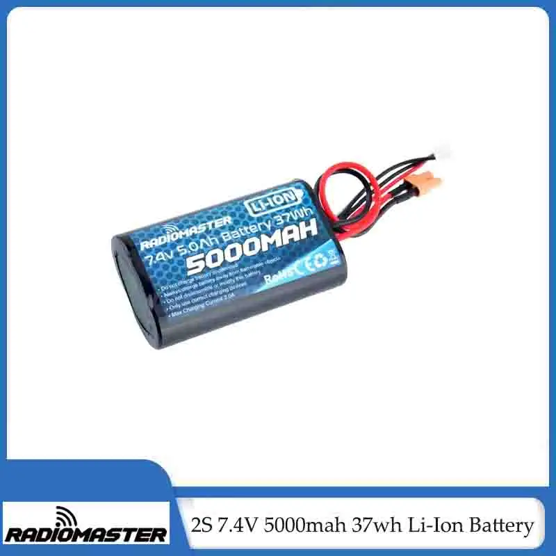 

RadioMaster 2S 7.4V 5000mah 37wh Li-Ion Battery TX16S TRemote Control Transmitter JST-XH and XT30 Plug Large Endurance RC Tools