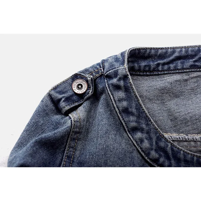 Spring Autumn Slim Vintage Blue Denim Jacket Coat Women Basic Outerwear Chaquetas Mujer Korean O-Neck Short Jeans Jacket Female