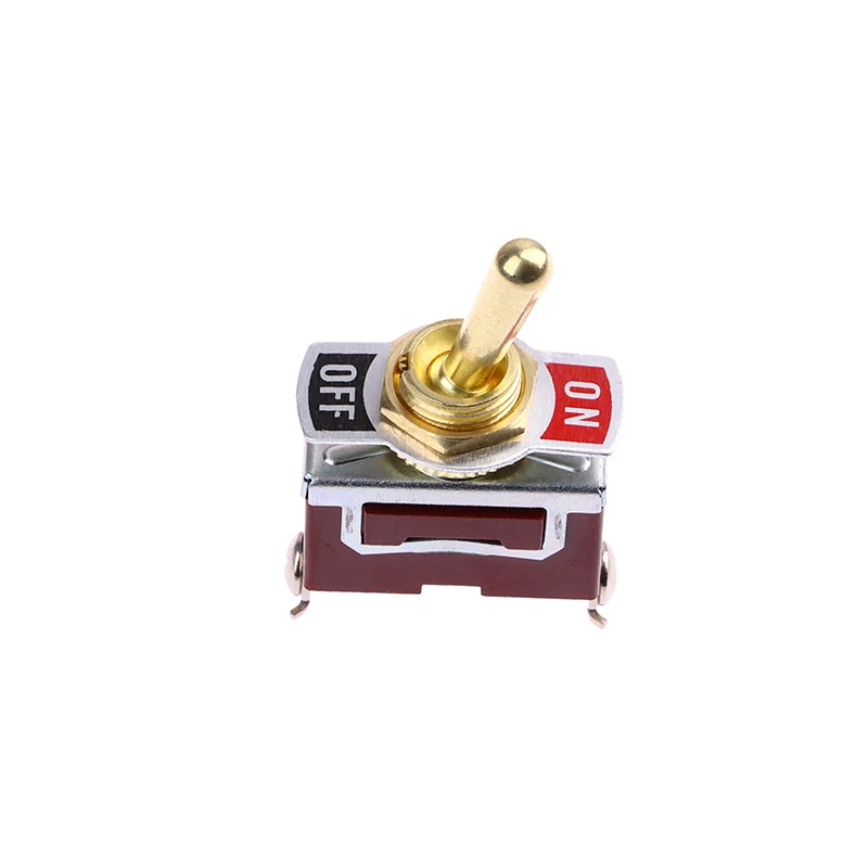 Golden Color Brass Knurl Toggle 12~ 250V 1GANG 2Way 2-Pin DIY Home Bar Hotel Car Machine Electric Wall Light Switch