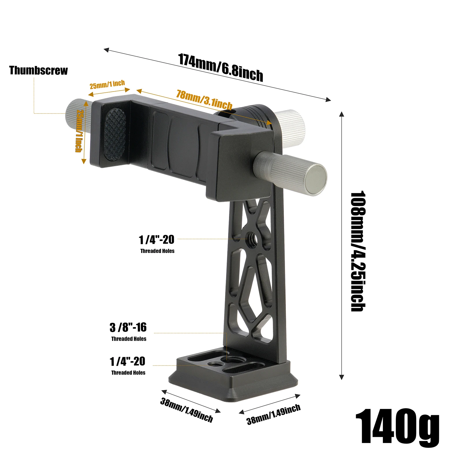 حامل مشبك معدني عالمي للهاتف ، حامل ثلاثي القوائم قابل للدوران ، حامل هاتف مثبت ، حامل عمودي أفقي لسطح المكتب لتسجيل الفيديو