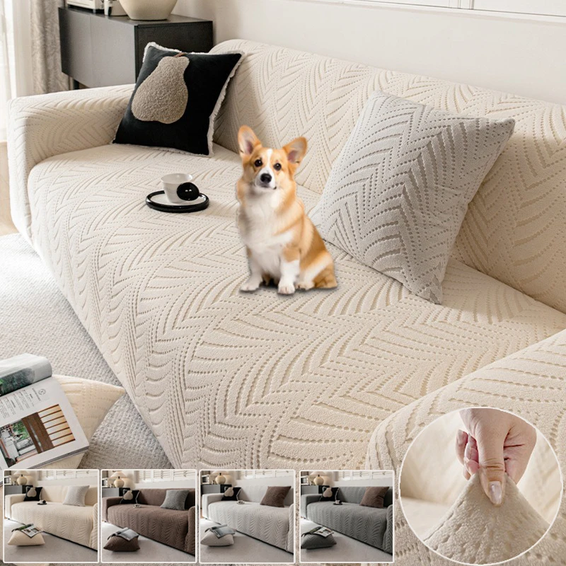 Thick Jacquard Sofa Cover for Living Room,Elastic Fitted Sofa Couch for Sectional Sofachair All Inclusive Cat Scratch Prevention