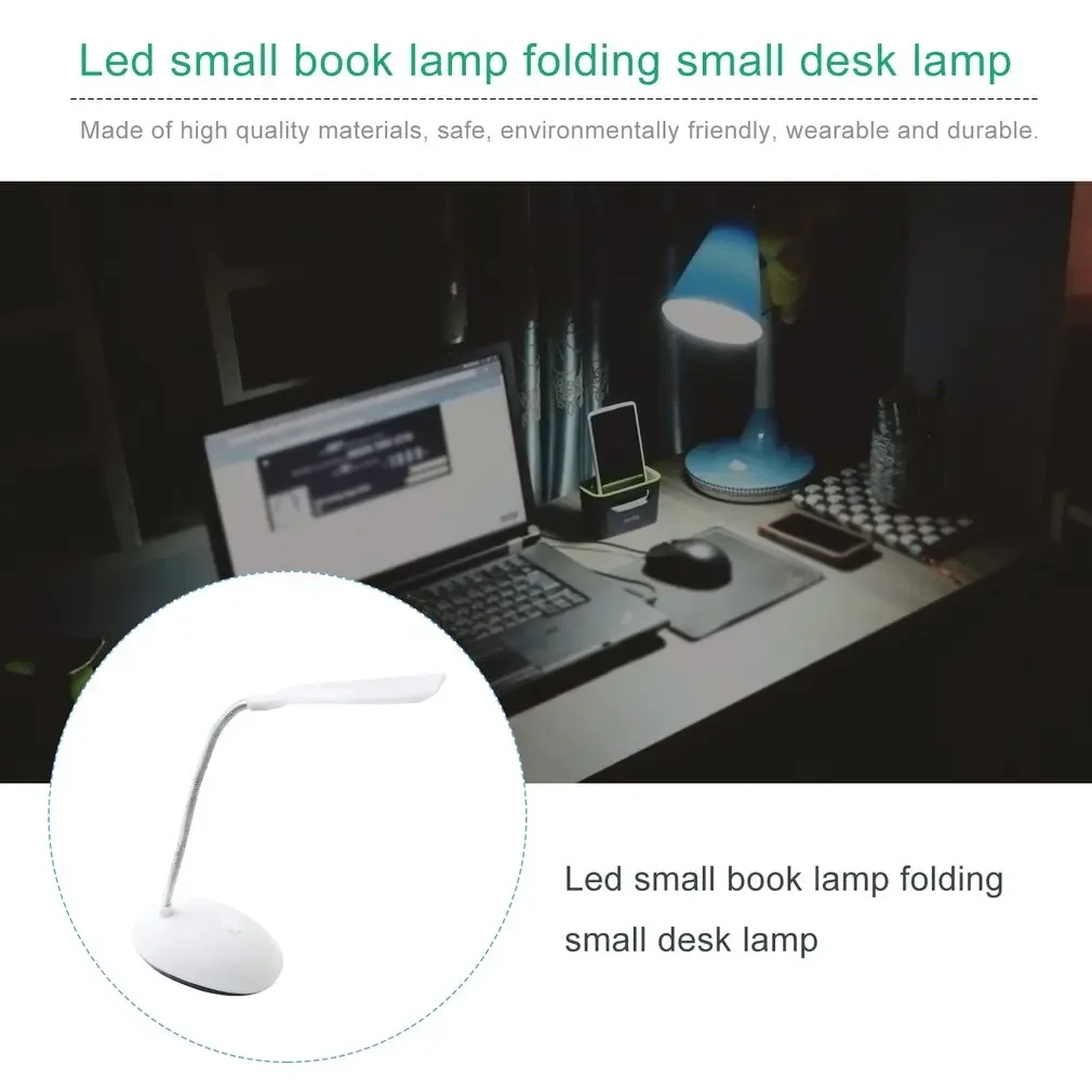 Dobrável portátil LED Desk Lamp, proteção para os olhos, estudo do estudante, leitura, candeeiro de mesa LED, alimentado por bateria