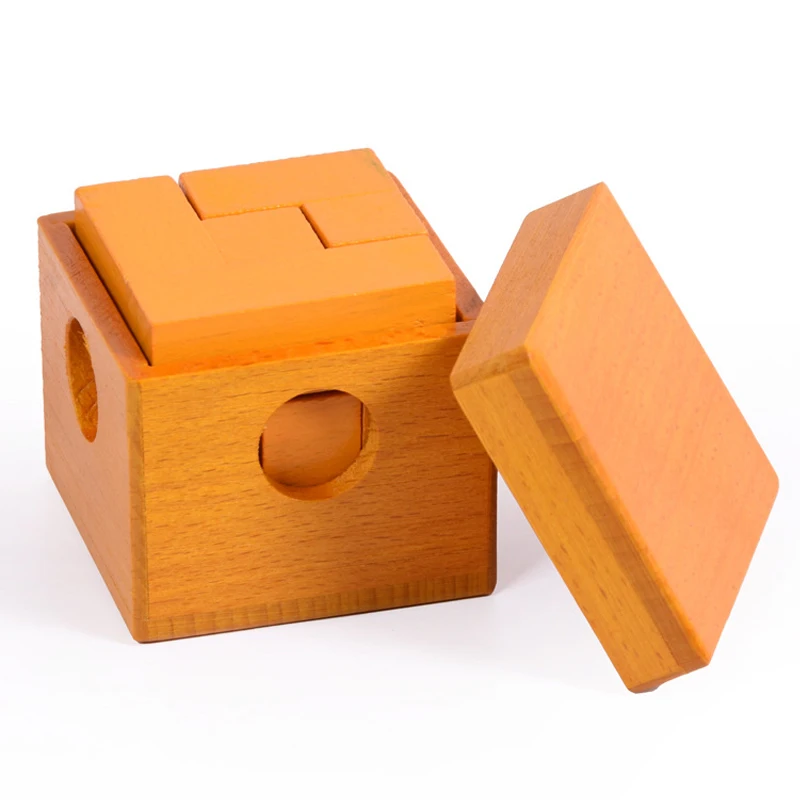 Soma Cube Puzzle in Wood Box Difficult Brain Teasers For Adults And Kids Luban Lock Toys IQ Games Rompecabezas De Ingenio