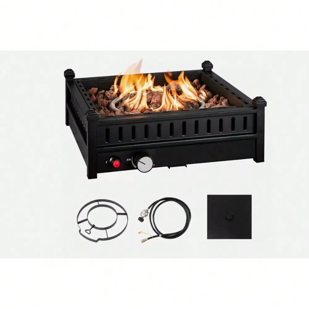 

Portable Tabletop Fire Bowl 40,000 BTU Propane Firepit fit Umbrella Holes Table