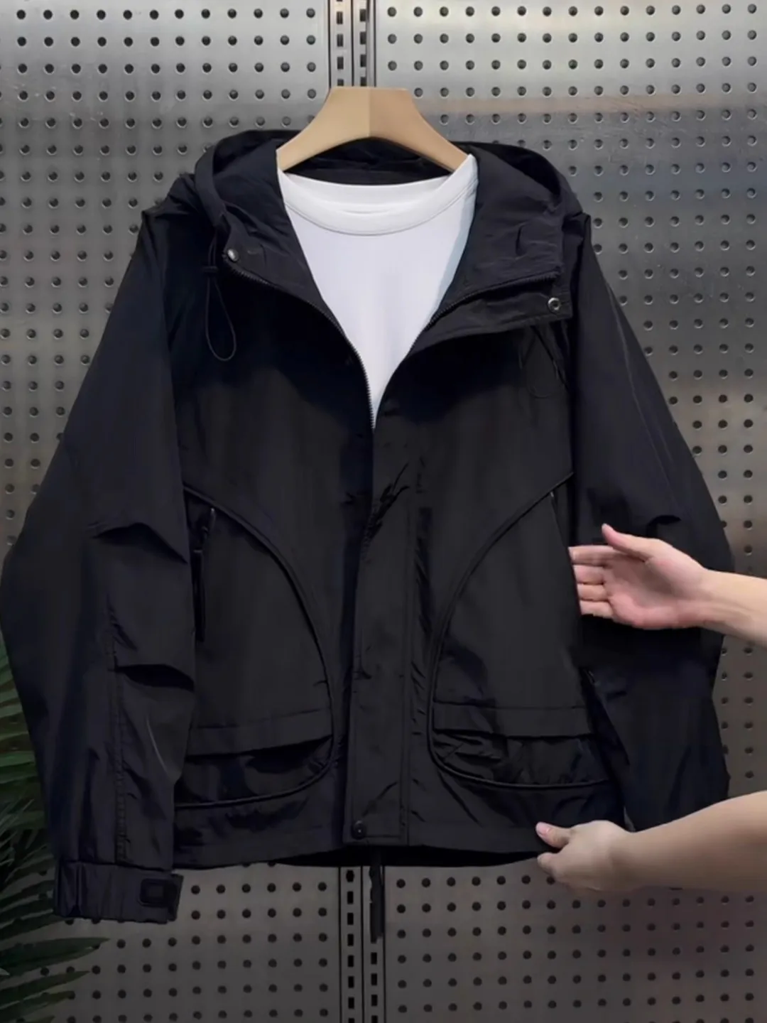 

Faionable Pure Color Hooded Jaet Men's Casual High-End Sensation Leisure Matched Workwear Coat Autumn Trend Brand