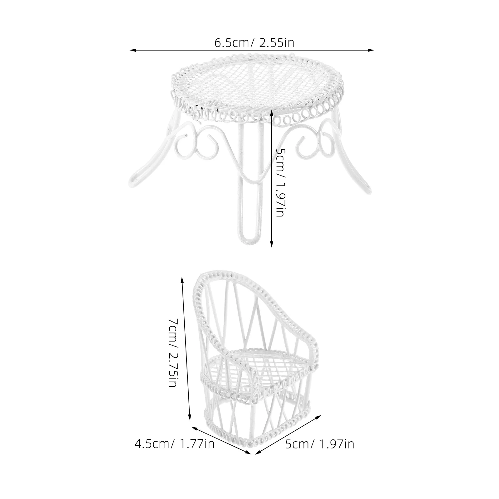 1 Juego de muebles de jardín en miniatura, exquisita Mini silla, mesa para jardín, paisaje, decoración de escritorio, accesorio de fotografía