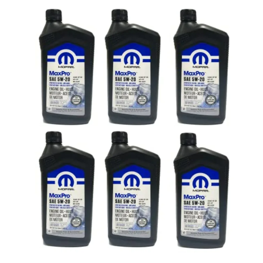 

HighPerformance 5W20 SAE Motor Oil for Jeep Dodge Chrysler Ram Vehicles 6Quart Case Pack Ideal for Engine Protection and Improv