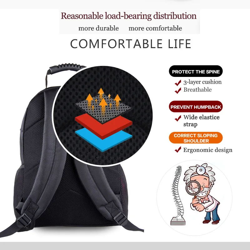 حقيبة ظهر مخصصة مقاس 17 بوصة للمراهقين والبنات والأطفال حقائب مدرسية للنساء والرجال حقيبة ظهر للكمبيوتر المحمول للأطفال