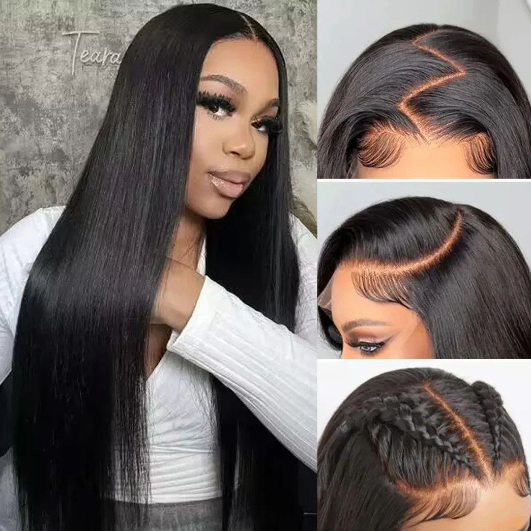 Wear & Go 9x6 HD Lace Front Wigs Human Hair Pre Plucked Hairline Straight Glueless Lace Front Wig for Women