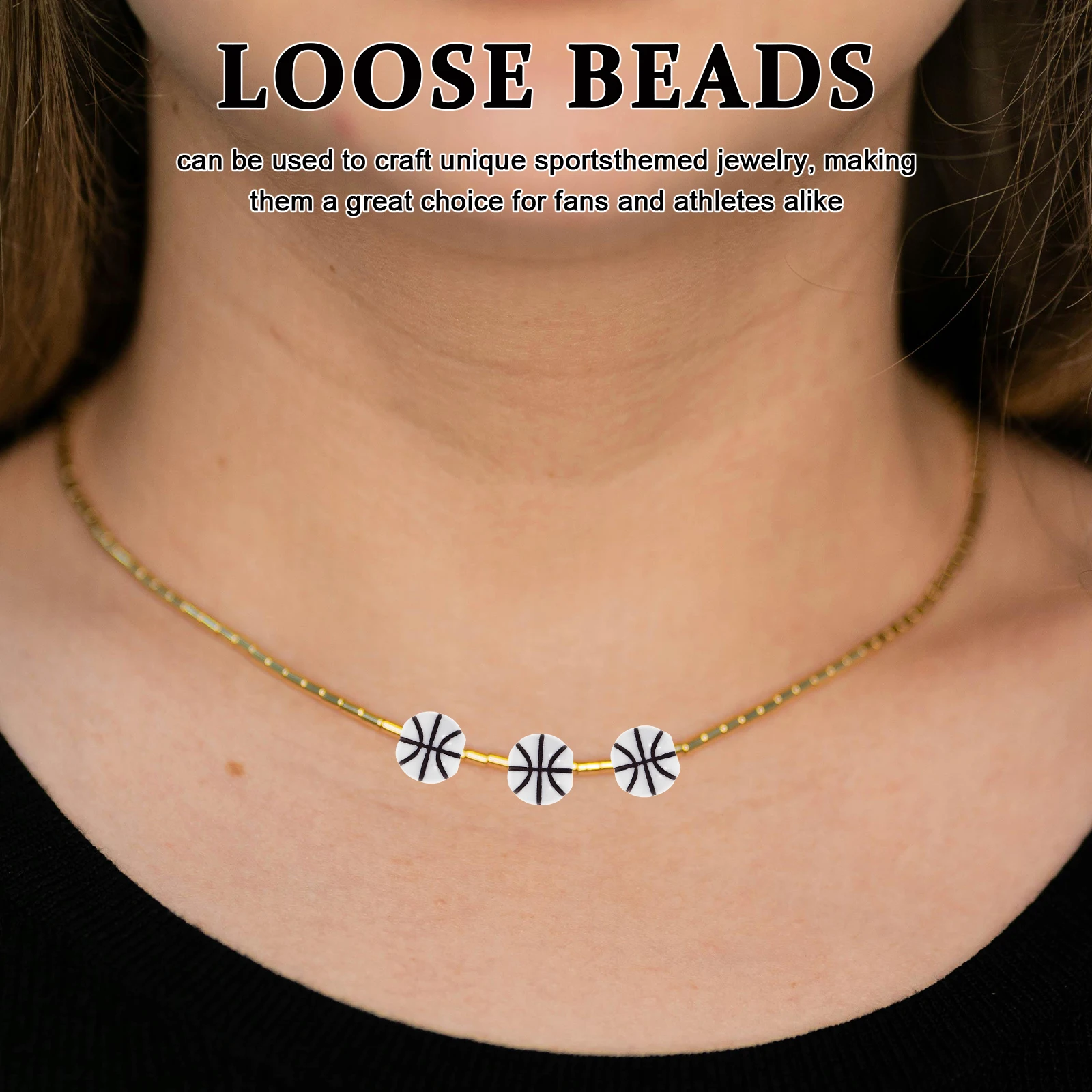 

100pcs Acrylic Basketball Loose Beads For Jewelry Making Diy Craft Sport Themed Necklace Bracelet Spacer Beads Gift