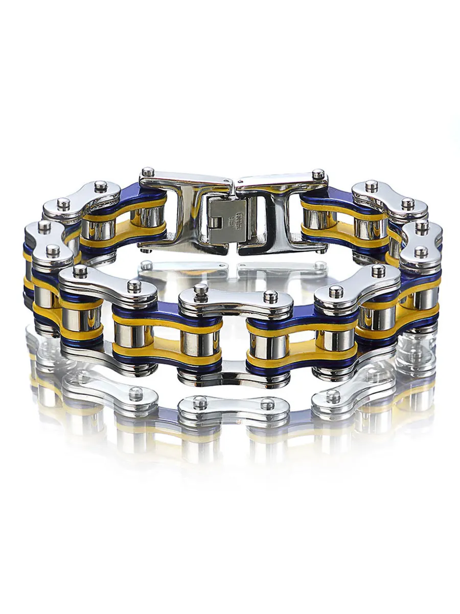 AliExpress GD-KSN Men Bracelets,Biker Bicycle Motorcycle Chain Link Bracelets For Men,Support Style Customization,Punk Stainless Steel Jewelry