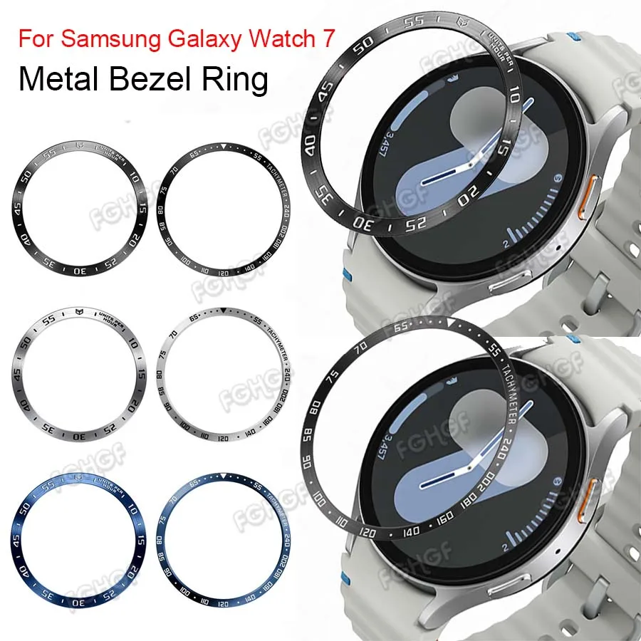 For Samsung Galaxy Watch 7 44mm 40mm Bezel Ring Metal Protective Case Cover Shell For Galaxy Watch 7 Protector Bumper Accessorie