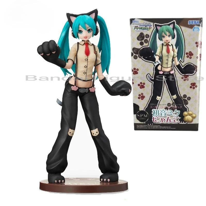 In Stock SPM VOCALOID Project DIVA Hatsune Miku Cat Desktop Cute Doll Ornaments Anime Action Figure Toy Model Collection