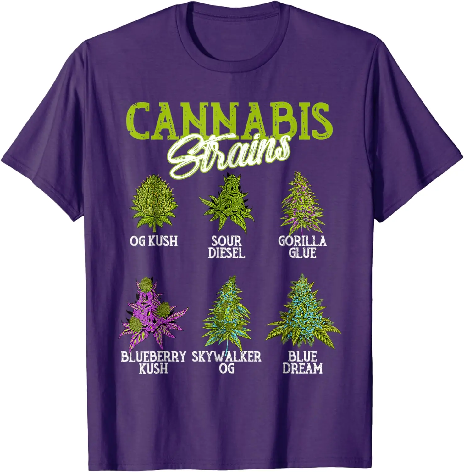 Cannabis Strain Weed T-Shirt 100% Cotton O-Neck Summer Short Sleeve Casual Mens T-shirt Size S-3XL