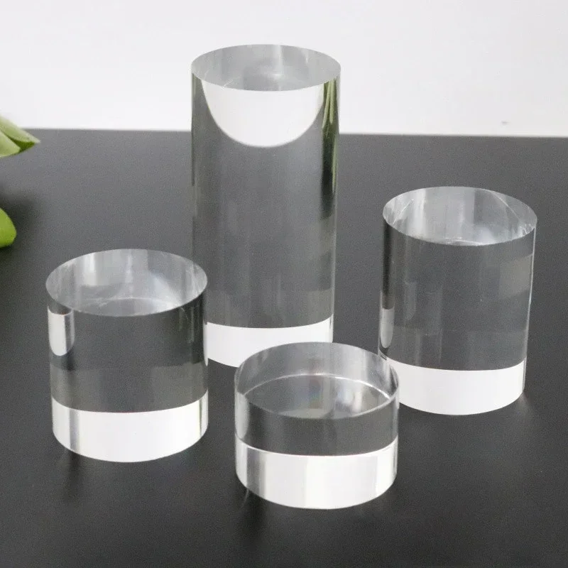 อะคริลิคใสกระบอกเครื่องประดับยืนแสดงยังคงตุ๊กตาผู้ถือเครื่องประดับการถ่ายภาพ props พื้นหลังผู้ถือตู้แร็คถาด