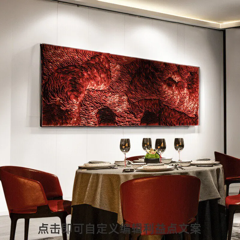 Hanging painting 2026 new light luxury high-end hotel room decoration painting dining room mural