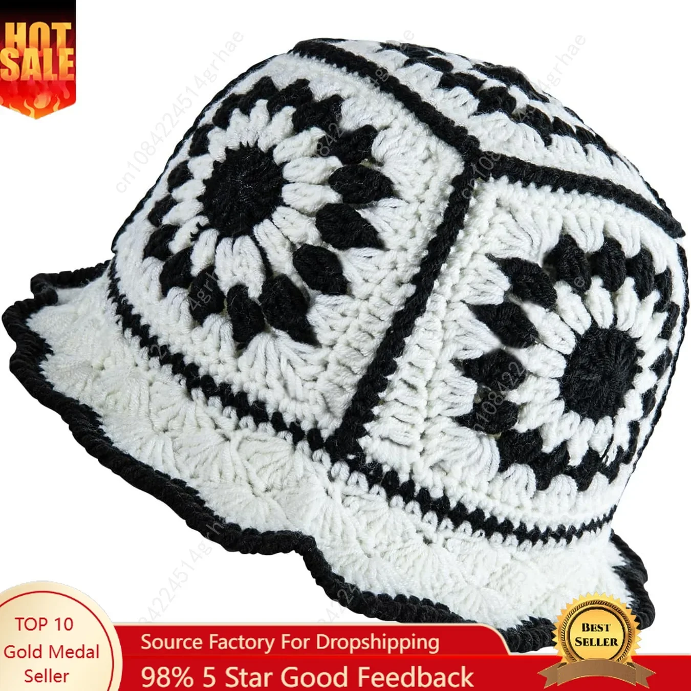 

Crochet Bucket Hats for Women Cute with Ethnic Characteristics Knitted Hat Pretty Beach Little Hat