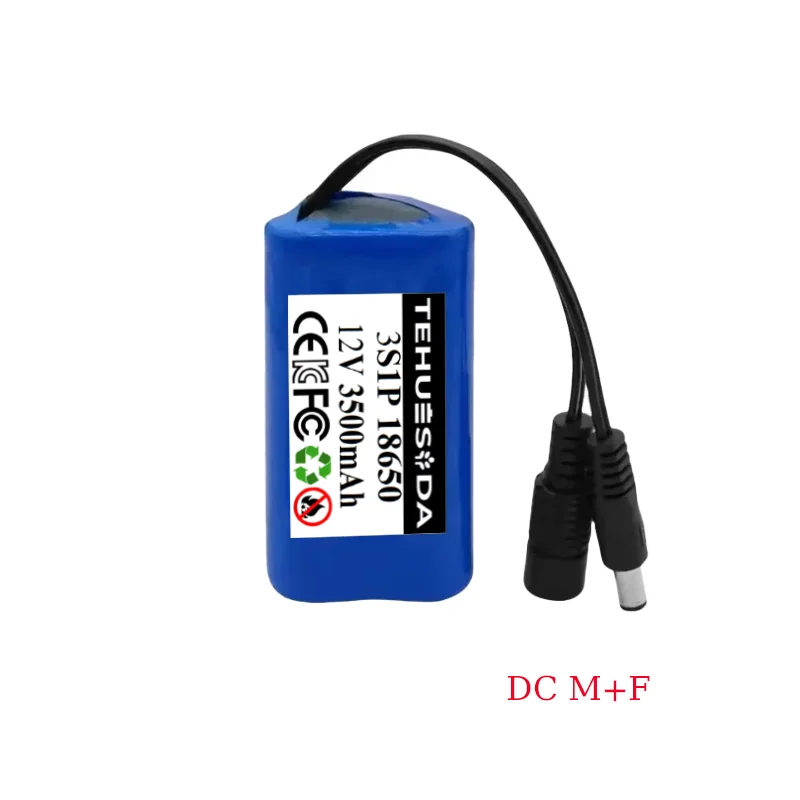 12V 3S1P Battery 12.6V/11.1V 18650 Li-ion Battery Pack 3500mAh Backup Power Supply  CCTV  Camera  Fascia Gun lithium-ion Battery