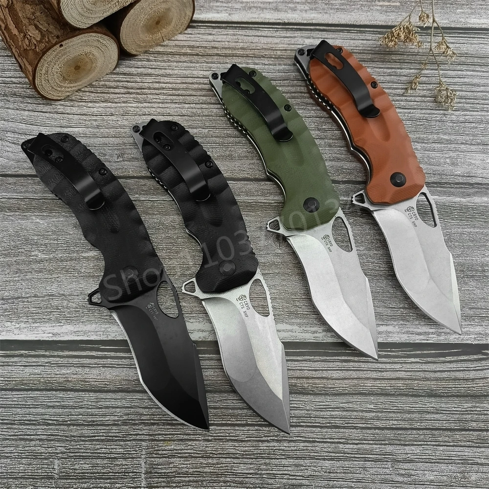 Kiku XR Folding Pocket Knife CTS XHP Blade Linen Micarta Handle High Quality Outdoor EDC Survival Camping Hiking Hunting Tools