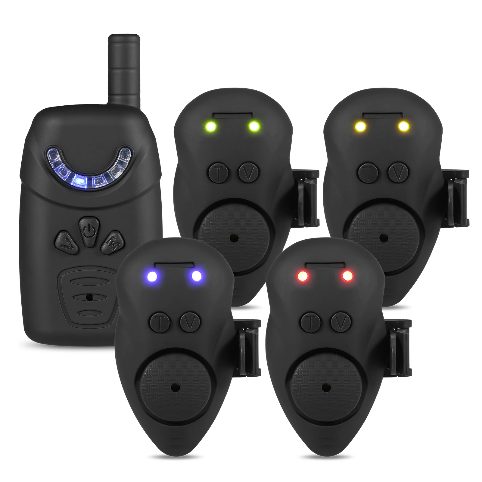 LIXADA Fishing Bait Alarm Set Portable Case Fishing Bait Alert Set Luminous Fishing Bait Indicator Digital Fishing Alert Kit