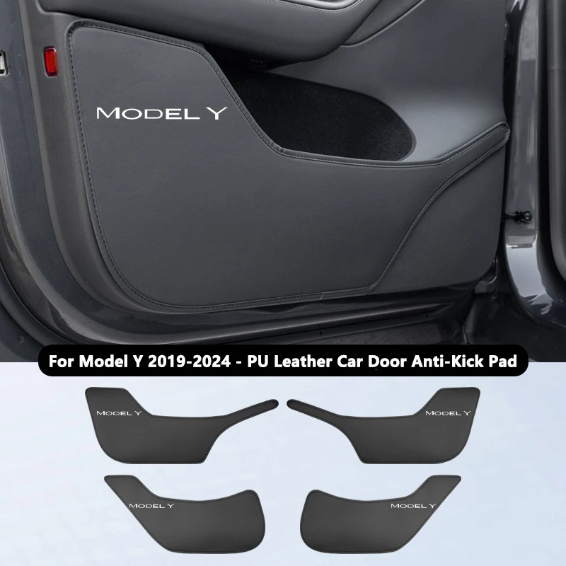 Für Tesla Model Y Juniper Model YL Model 3 Auto-Tür-Anti-Kick-Pad Leder-Seitentürpaneel-Schutz Anti-Kratz-Autodekoration – Detail 9