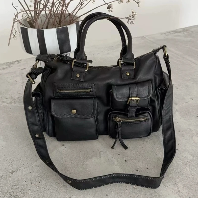 

Moto & Bike Multiple Pockets Bags For Women Luxury Designer Handbag Purse 2024 New In Vintage Large Capacity Shoulder Crossbody