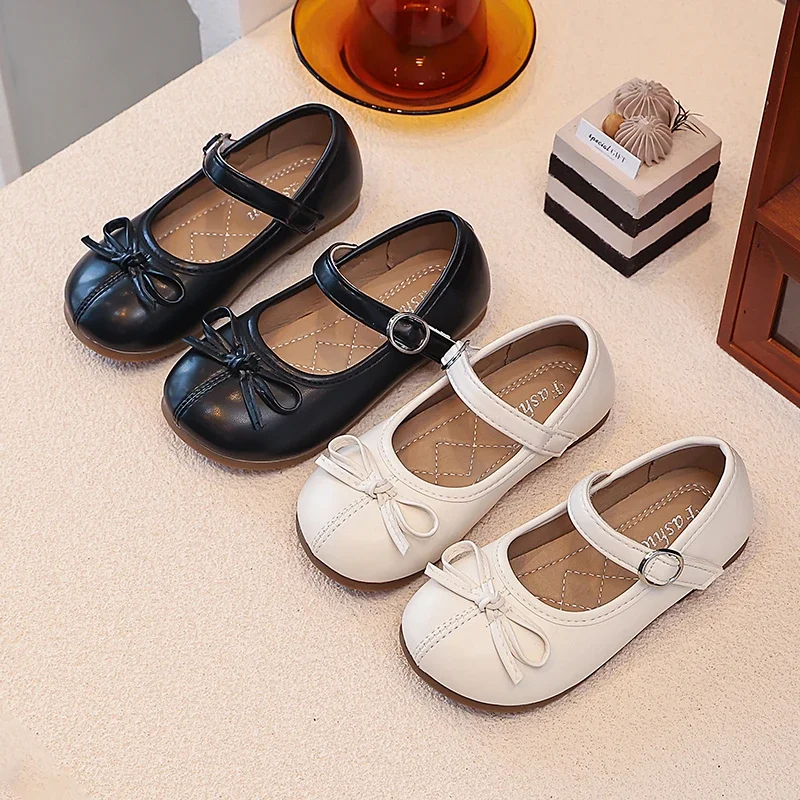 Mary Jane Schuhe für Mädchen, Ballerinas mit Schleife und Schnalle für Kleinkinder, weiche Prinzessinnen-Partyschuhe mit Metallschnalle, Schuhe mit Lederoptik für kleine Mädchen. – Detail 2