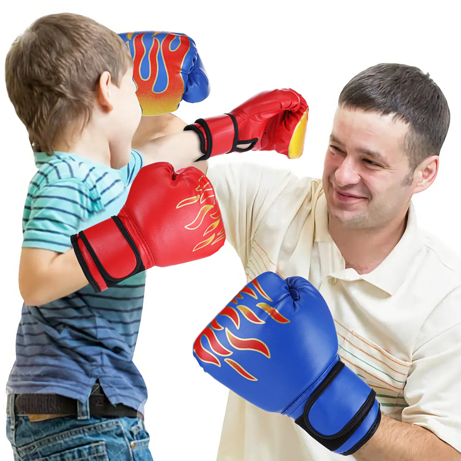 Kids Boxing Gloves Children Punching Training Sparring Comfortable Adjustable Fighting Mitts Hand Protector Black